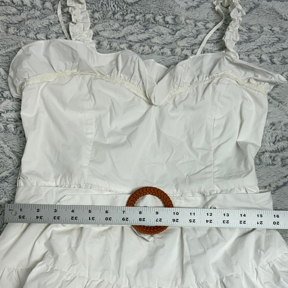 Chic Ruffled White Mini Dress - Picture 5 of 9